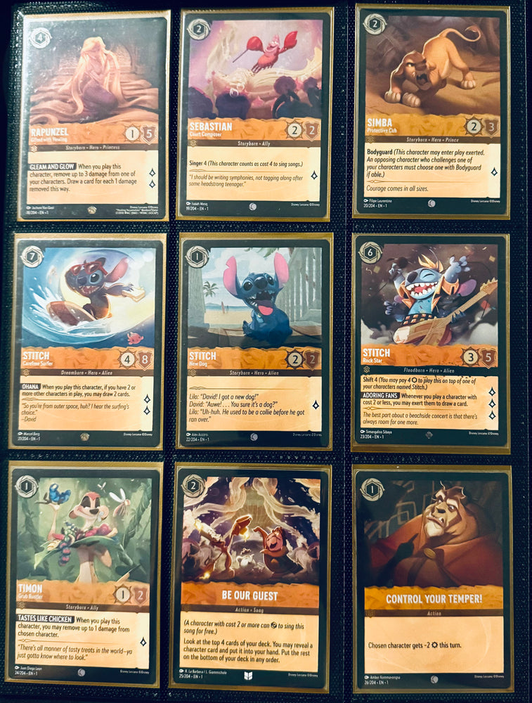 Disney Lorcana - The First Chapter - Complete FOIL Collection (204 Cards)