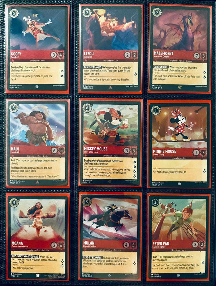 Disney Lorcana - The First Chapter - Complete FOIL Collection (204 Cards)