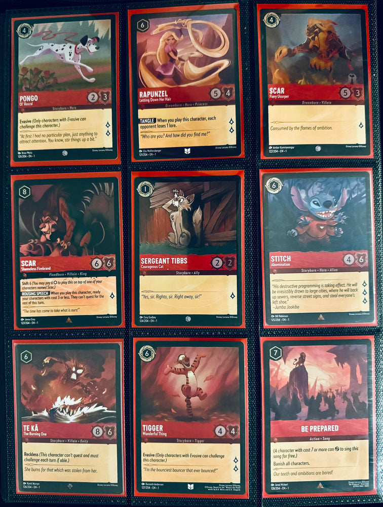 Disney Lorcana - The First Chapter - Complete FOIL Collection (204 Cards)