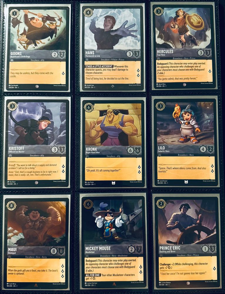 Disney Lorcana - The First Chapter - Complete FOIL Collection (204 Cards)