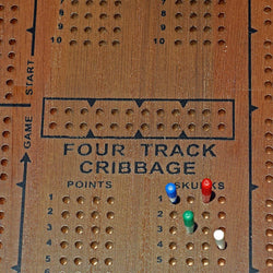 Classic Cribbage Set - Solid Oak Medium Stained 4 Track