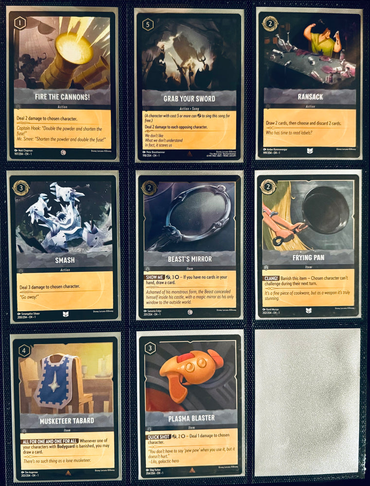 Disney Lorcana - The First Chapter - Complete FOIL Collection (204 Cards)