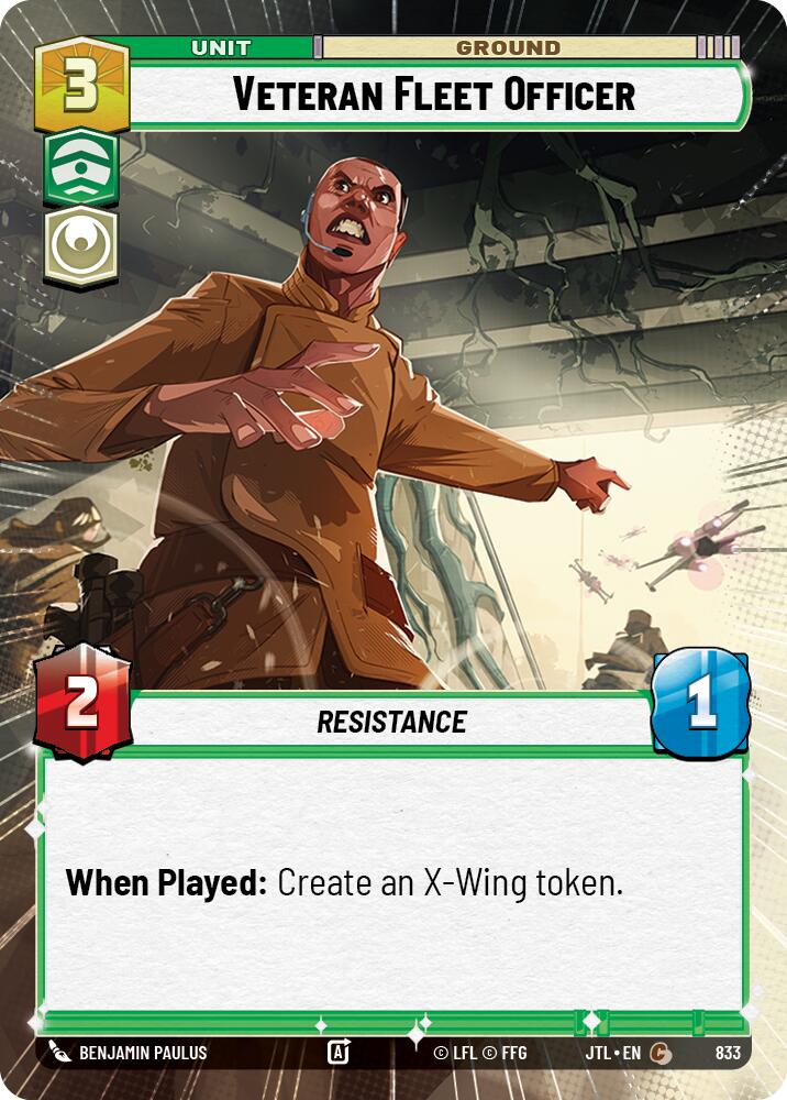 Veteran Fleet Officer (833) (Hyperspace Foil) (833) [Jump to Lightspeed]
