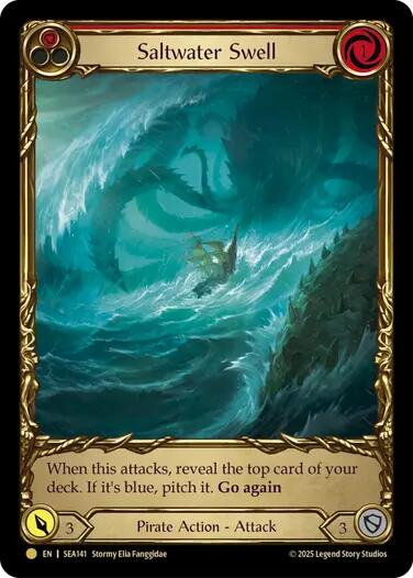 Saltwater Swell (Red) (Treasure) [SEA141] (High Seas)  Cold Foil