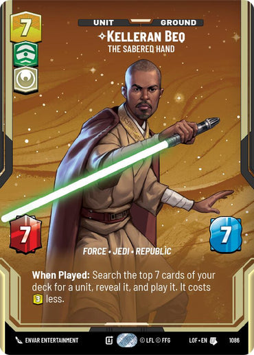 Kelleran Beq - The Sabered Hand (1086) (Prestige Foil) (1086) [Legends of the Force]