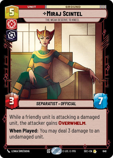 Miraj Scintel - The Weak Deserve to Kneel (Foil) (649) (649) [Secrets of Power]