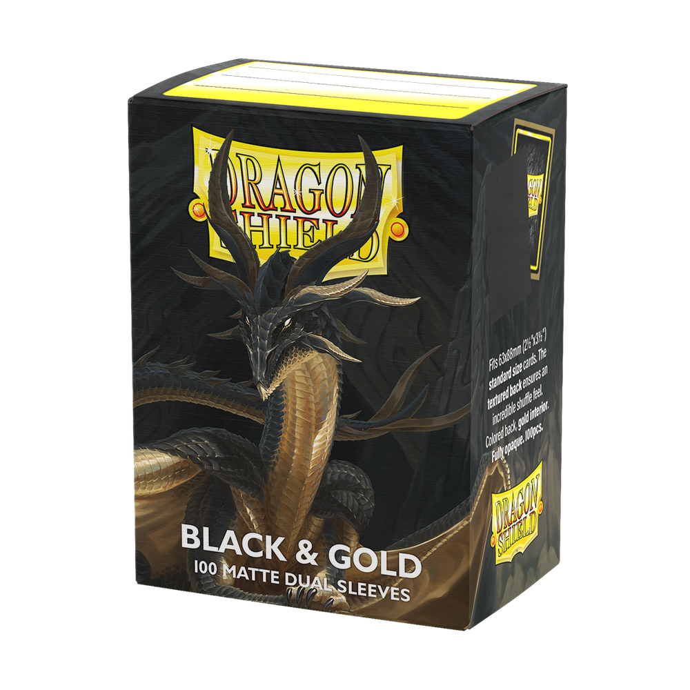 Dragon Shield: Standard 100ct Sleeves - Black and Gold
