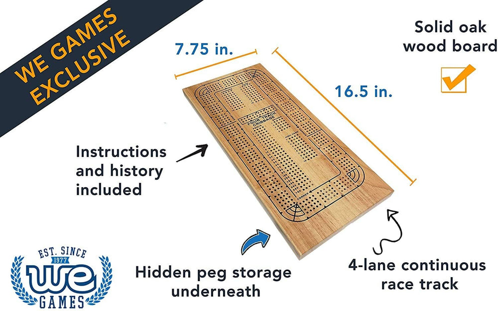 Classic Cribbage Set - Solid Wood  4 Track