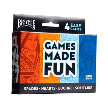 Bicycle 4 Game Pack (Hearts, Spades, Euchre, Solitaire)