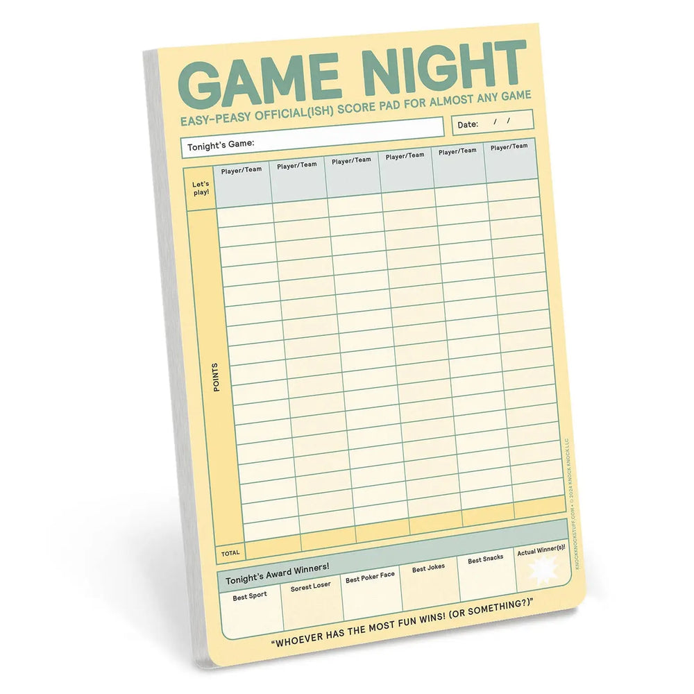Game Night Score Pad