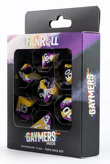Nonbinary Flag - 7RPG Dice Set
