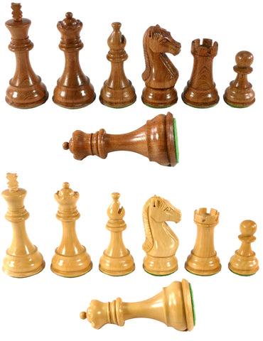 4" Acaciawood/Boxwood Chessmen