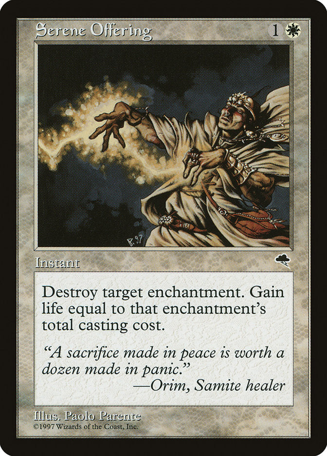 mtg card that prevents sacrifice Serene Offering [Tempest]