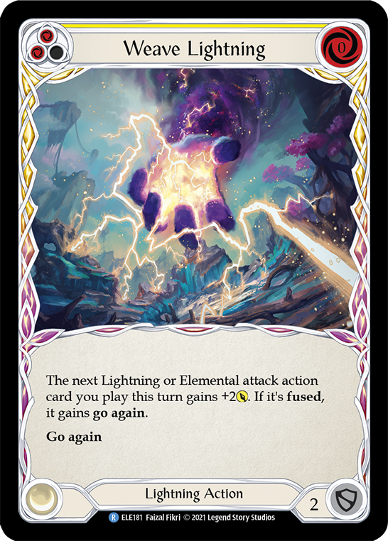 Weave Lightning (Yellow) [ELE181] (Tales of Aria)  1st Edition Rainbow Foil